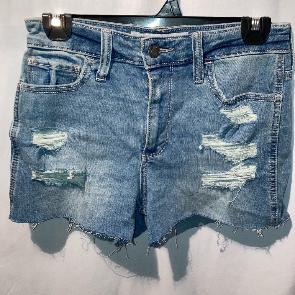 Hollister Light Blue Distressed Jean Shorts